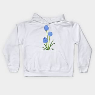 Blaue Blumen Kids Hoodie